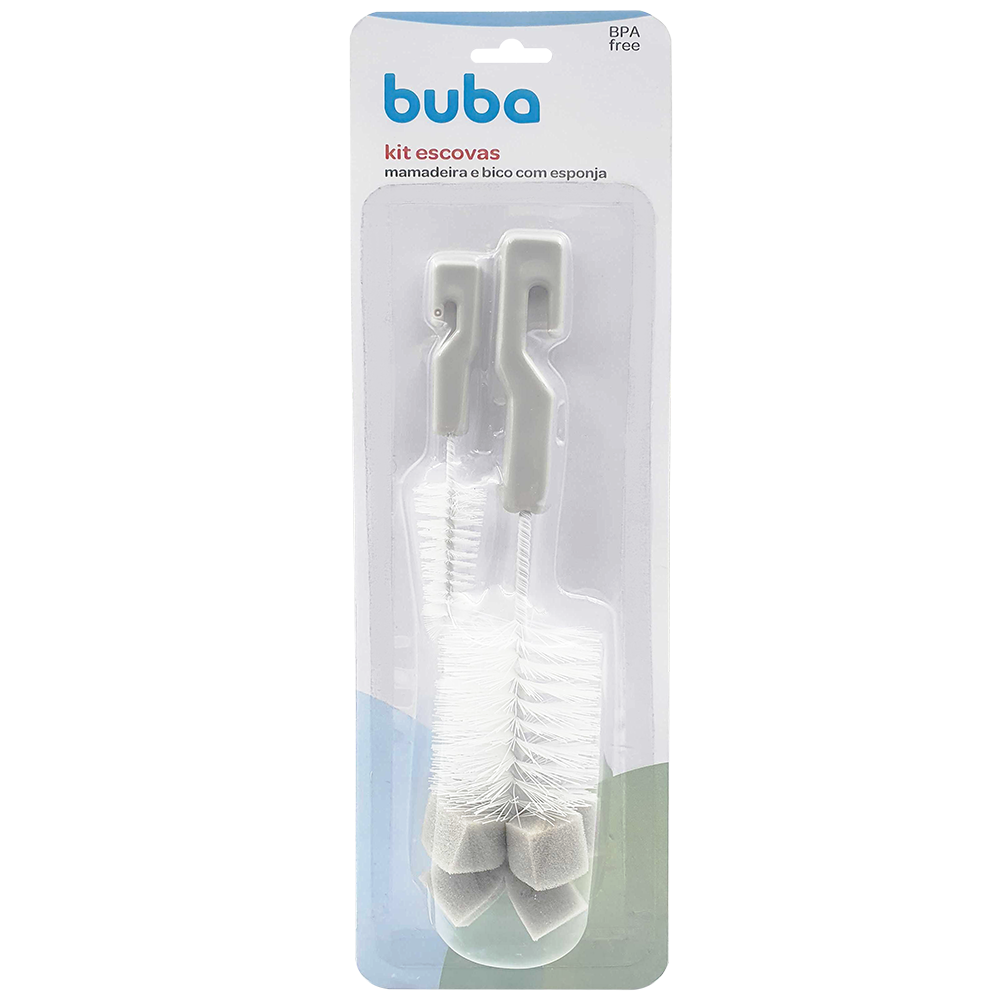 Kit Escova para Mamadeira com Esponja Buba