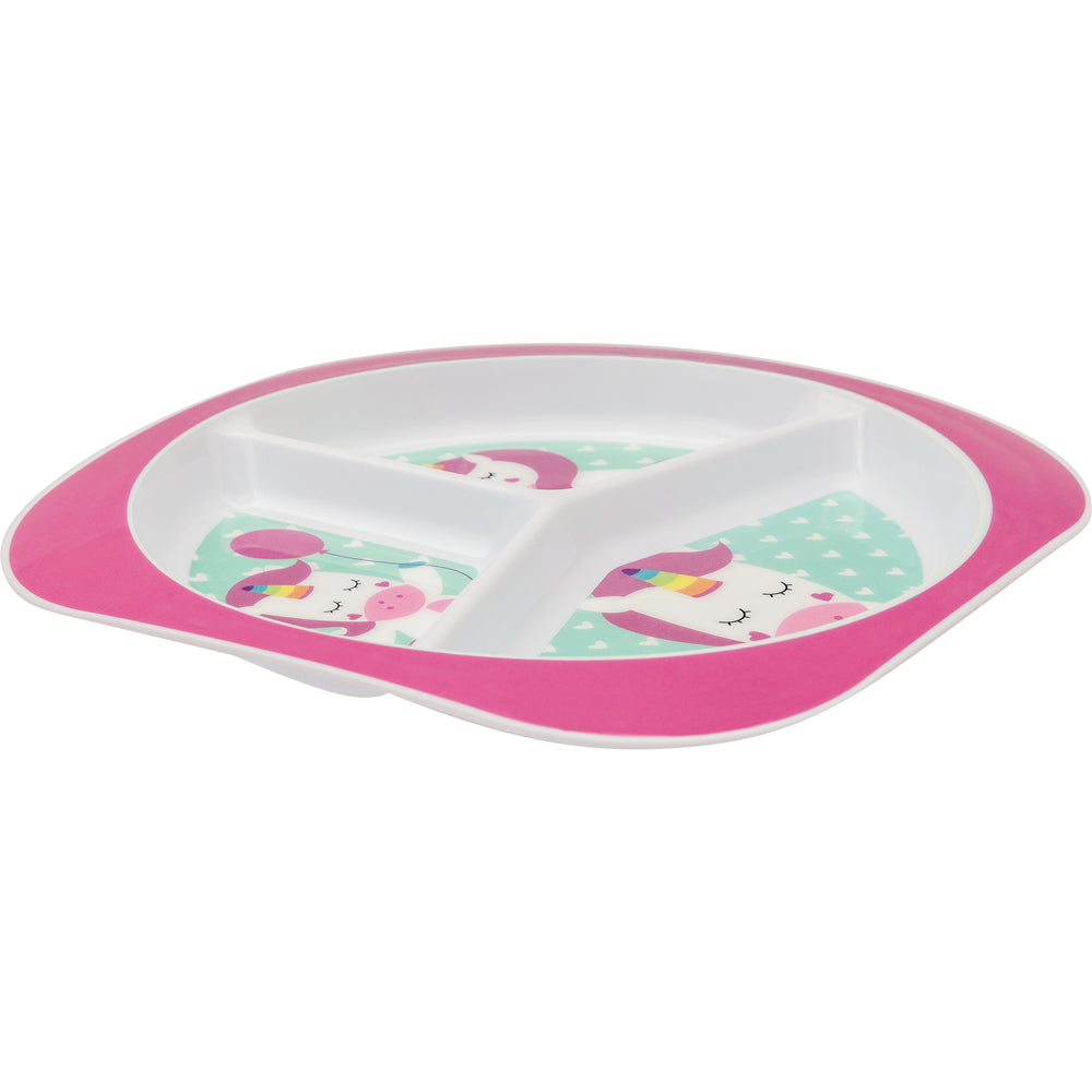 Kit Refeição Introdução Alimentar Buba 3 peças, Prato com Divisórias, Prato Raso e Prato Bowl Tigelinha Animal Fun Leão