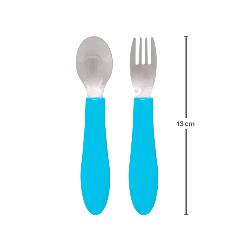 Kit Talheres Inox Azul Buba Zoo