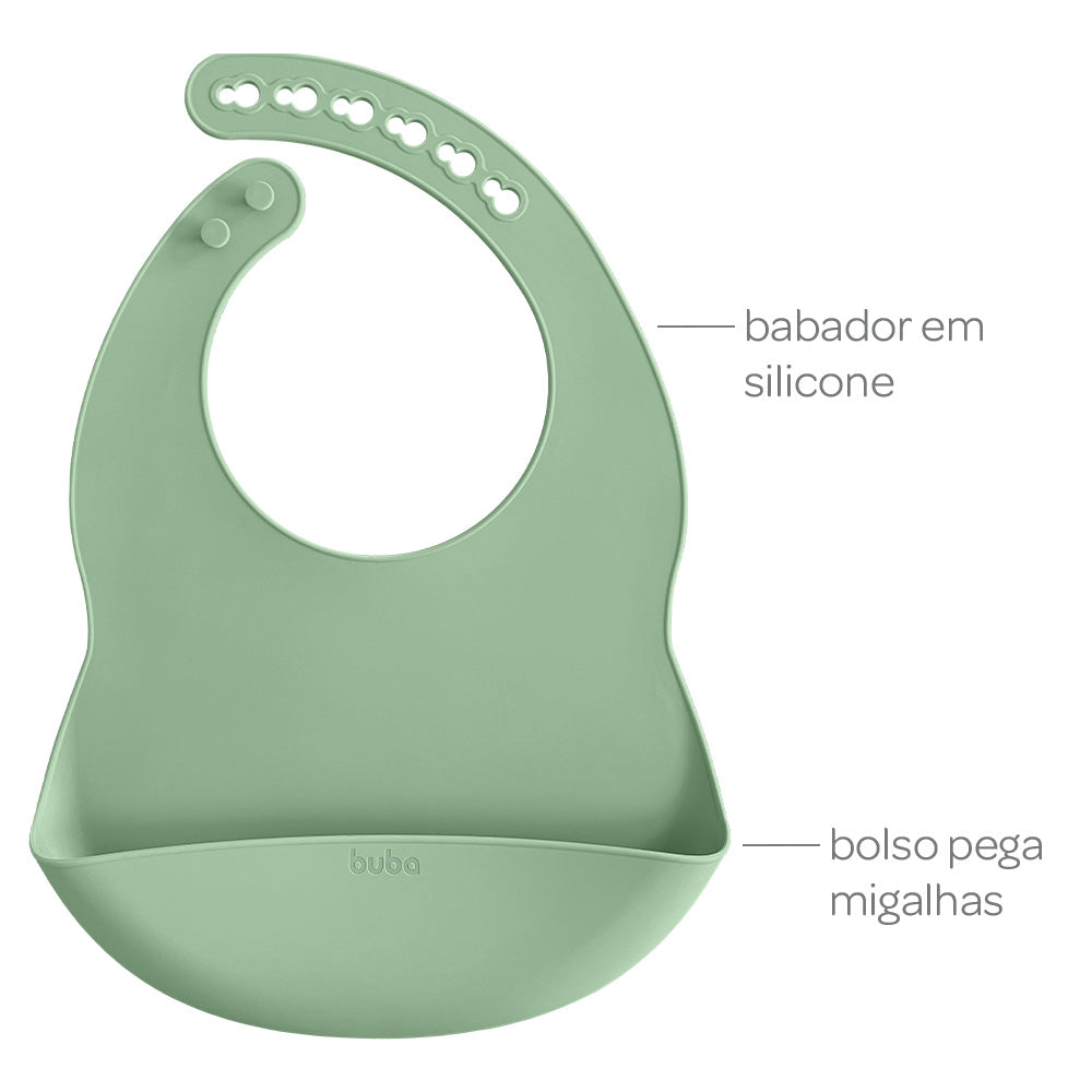 Kit Refeição em Silicone Buba Verde