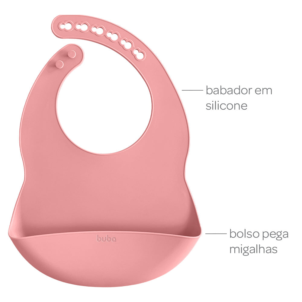 Kit Refeição em Silicone Buba Rosa