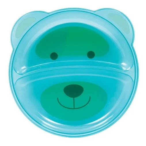 Kit Introdução Alimentar Bebê Buba com Prato Infantil com Divisória, Kit Colher 2 Colheres Termossensível e Babador Sili