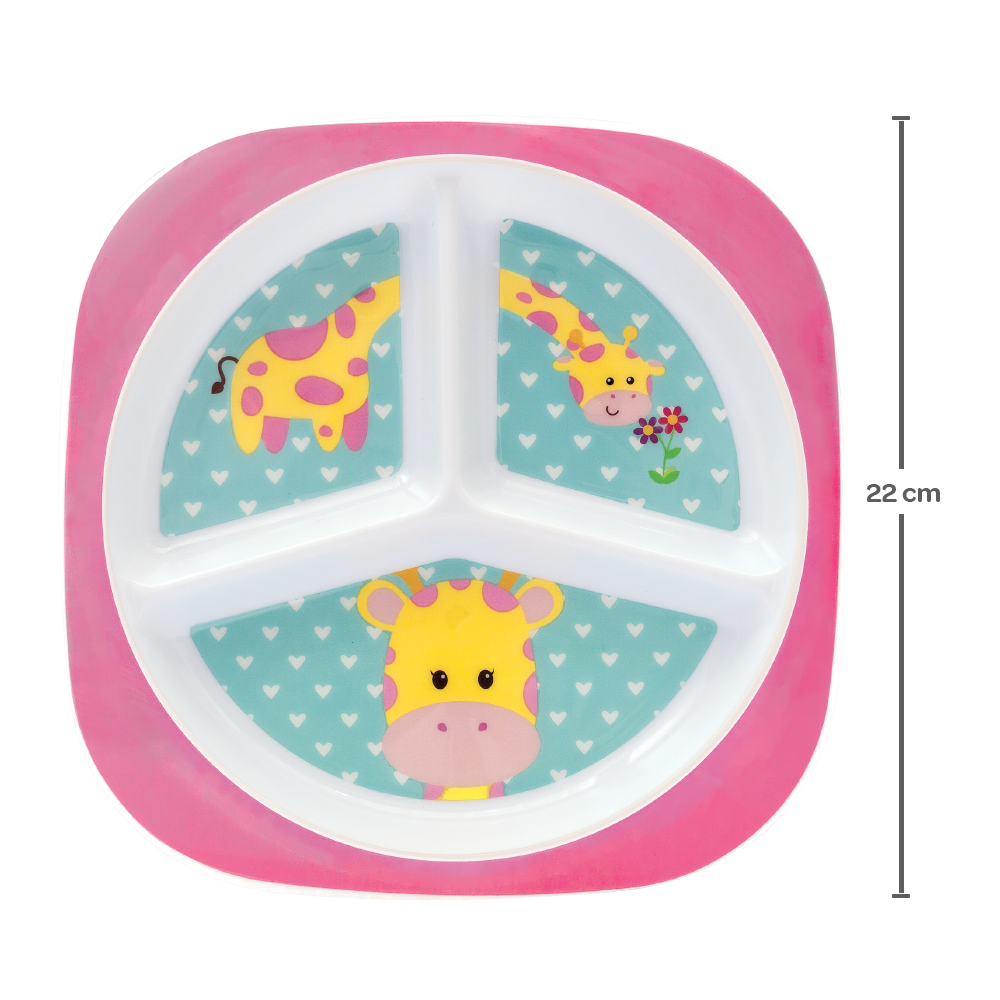 Prato Buba com Divisória Animal Fun Girafa