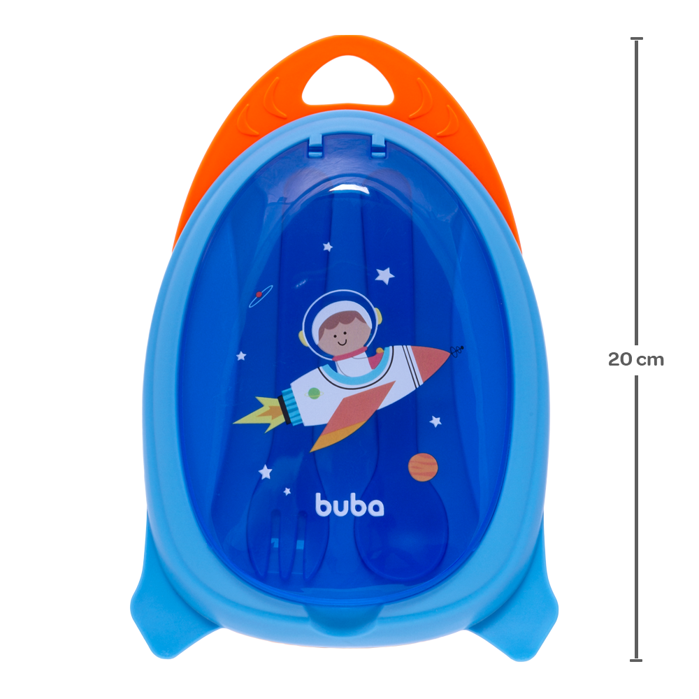 Kit Refeição Marmitinha com Talheres Astronauta Buba