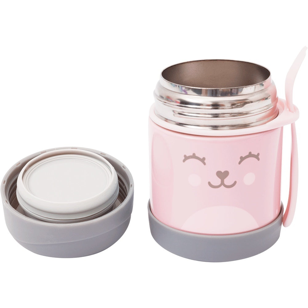 Pote Térmico Infantil Buba para Alimentação Papinha, Frutas De Inox Buba Alumínio Rosa