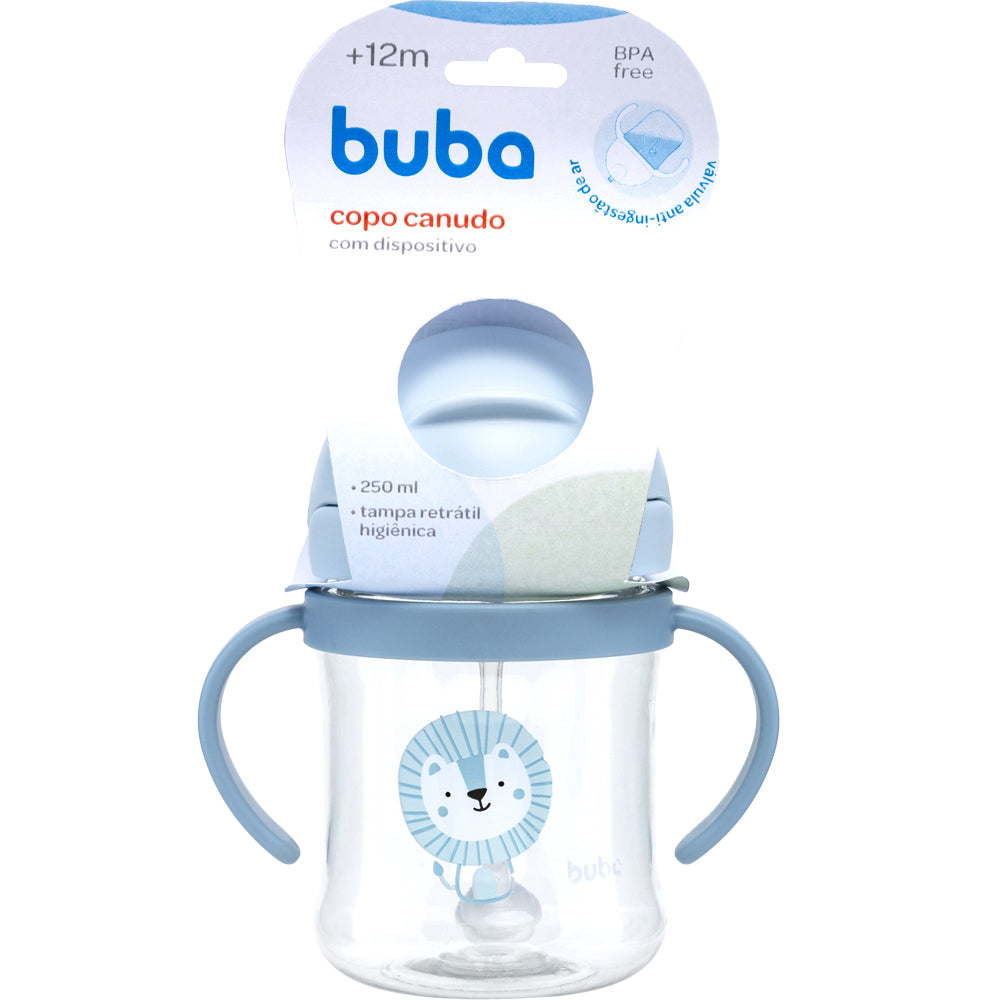 Copo Canudo e Válvula Anticólica Buba Leão Azul