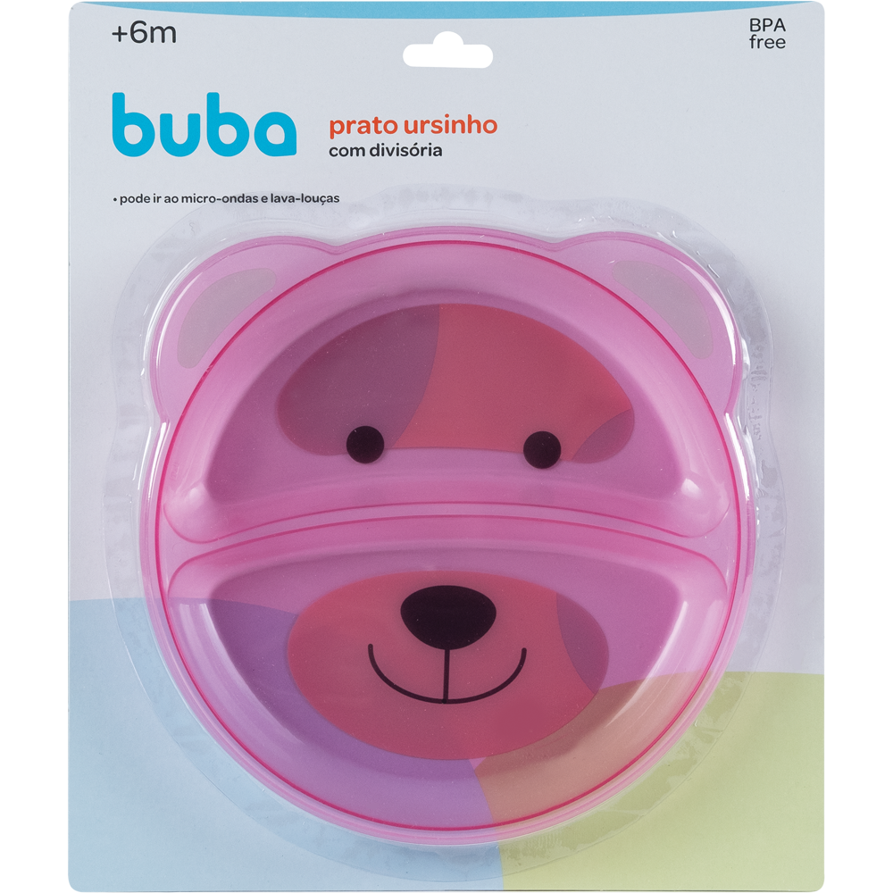 Prato Ursinho com Divisória Buba Rosa