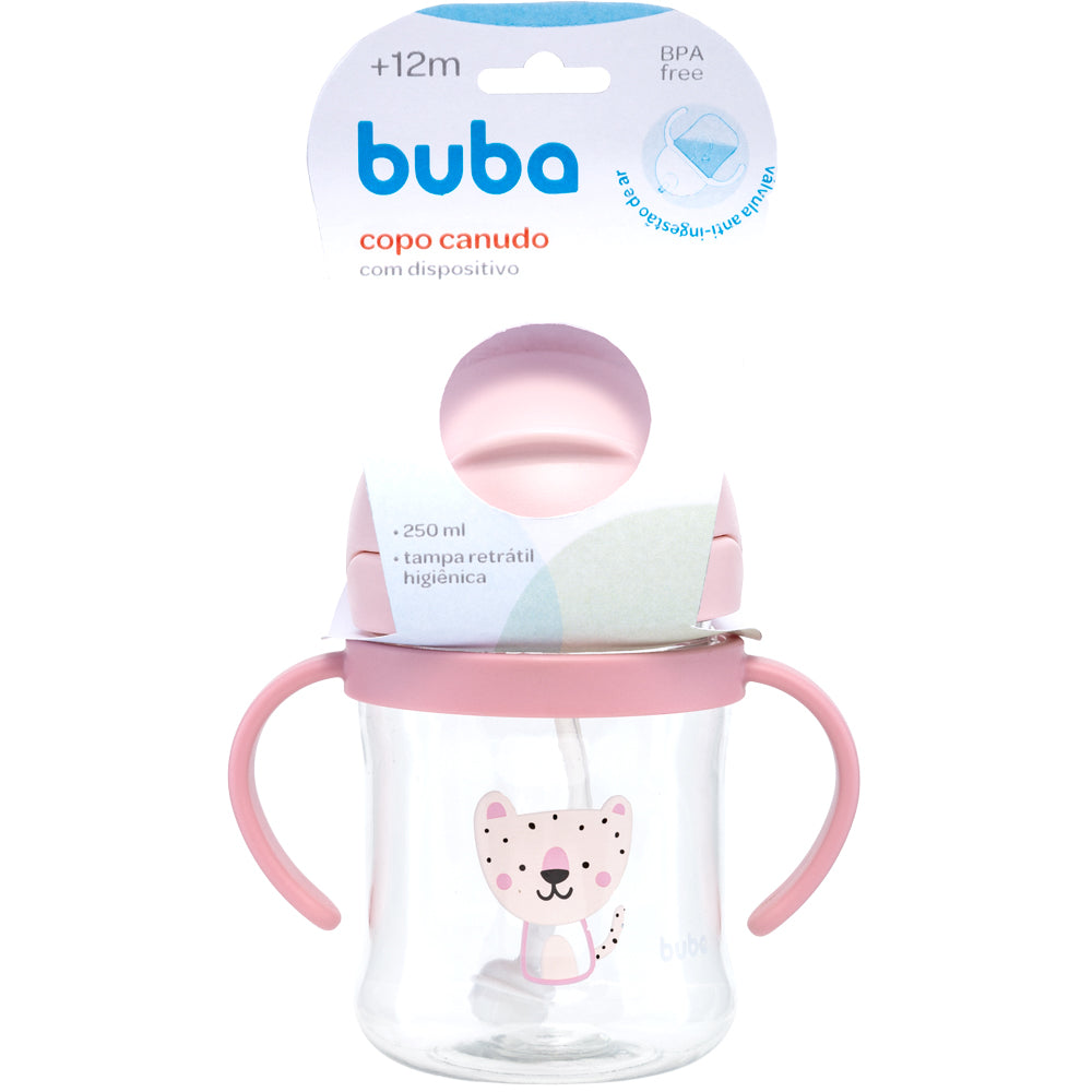 Copo Canudo e Válvula Anticólica Buba Oncinha Rosa