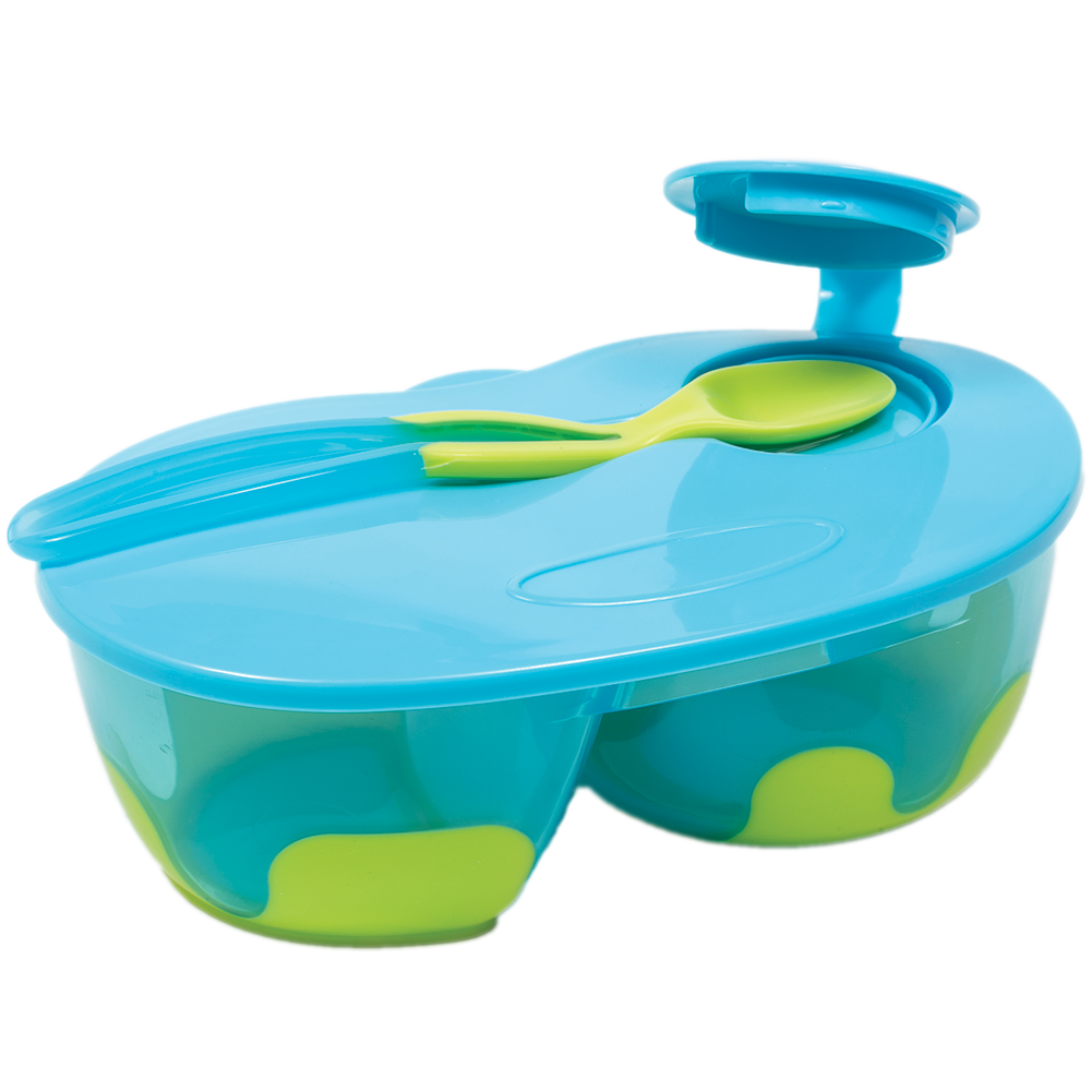 Kit Refeição Pote com Divisória Azul Buba