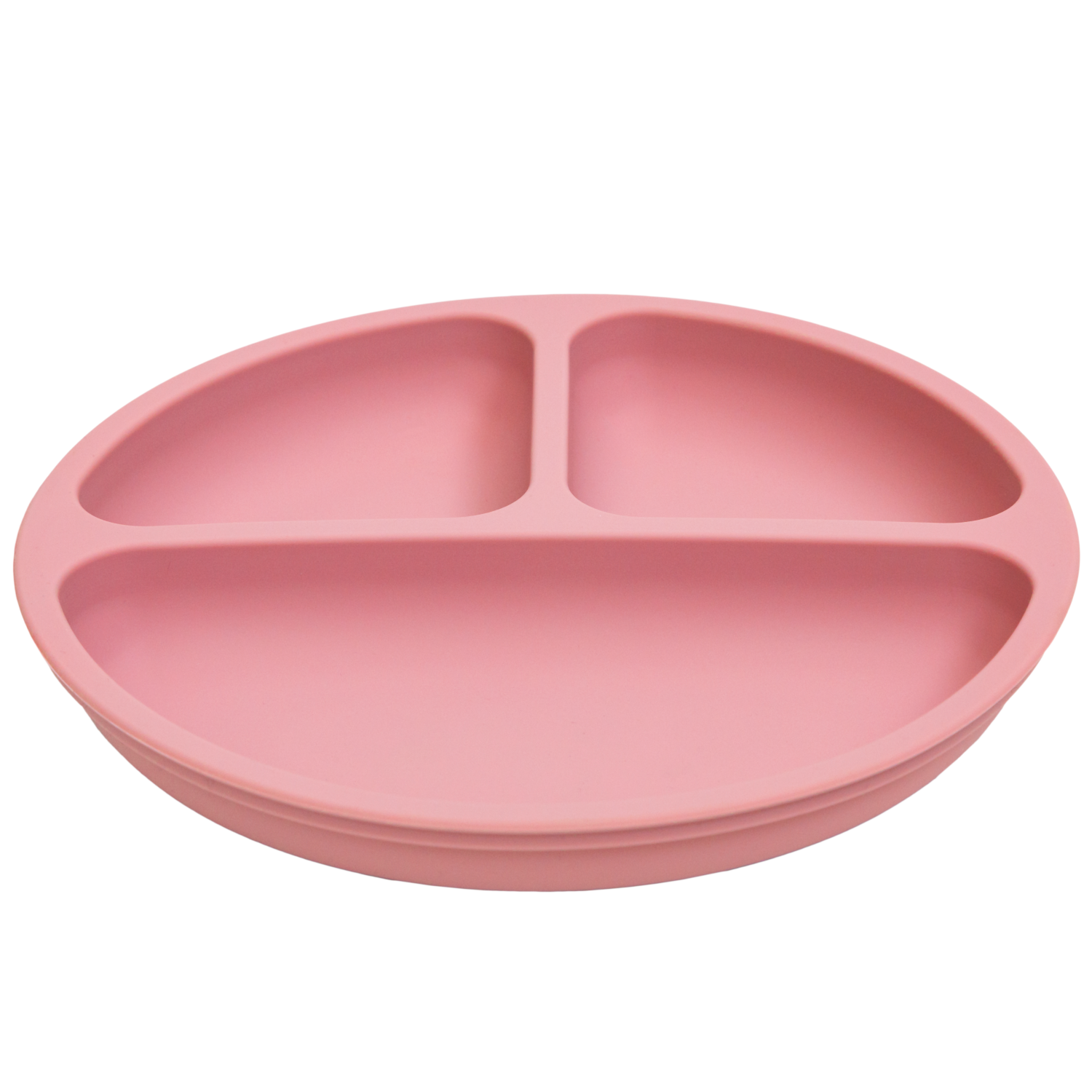 Prato Silicone com Ventosas e Divisórias Buba Rosa