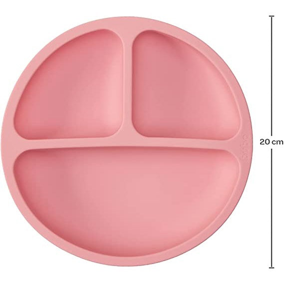 Kit Introdução Alimentar Silicone Buba com Prato de Silicone com Ventosas e Divisória Buba + Babador de Silicone com Peg