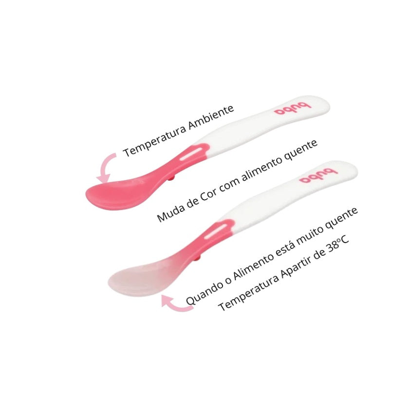 Kit Refeição/Introdução Alimentar bebê Buba (prato divisória, babador pega migalhas Gumy, 2 colheres termossensíveis, co