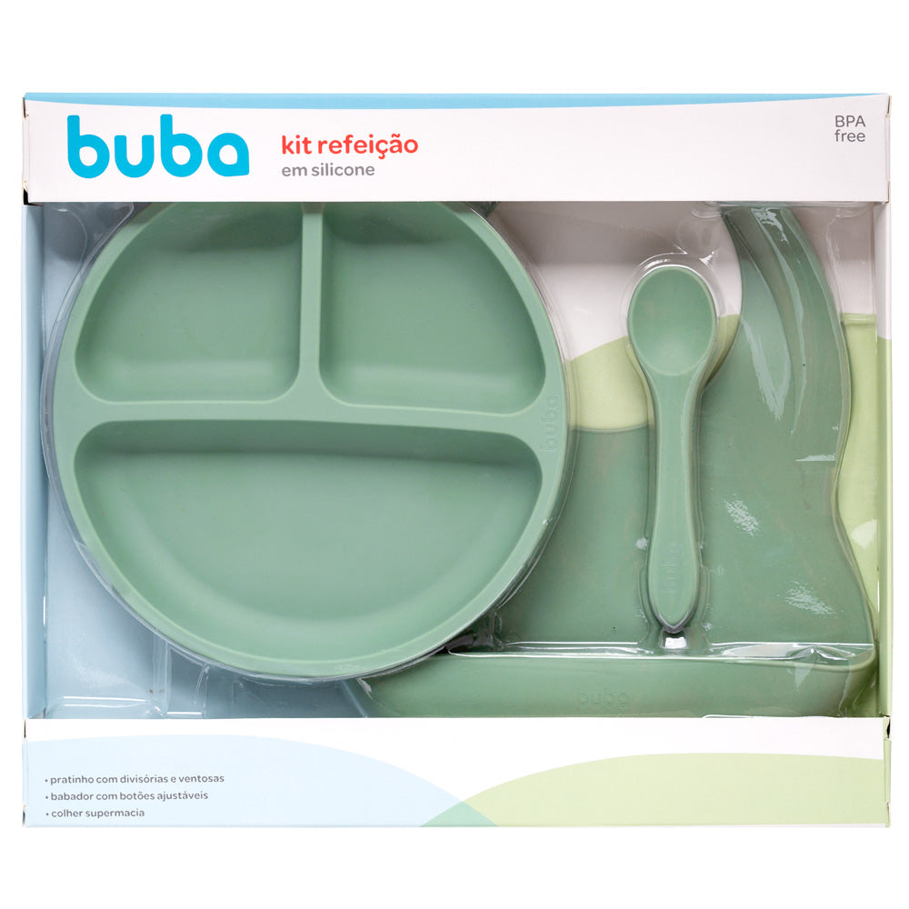 Kit Refeição em Silicone Buba Verde