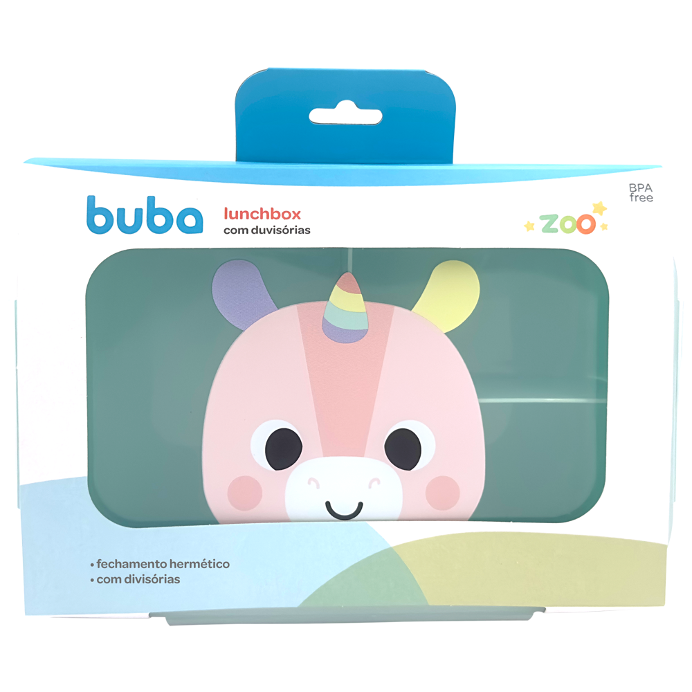 Lunchbox Pote com Divisórias Buba Zoo Unicórnio Marmitinha