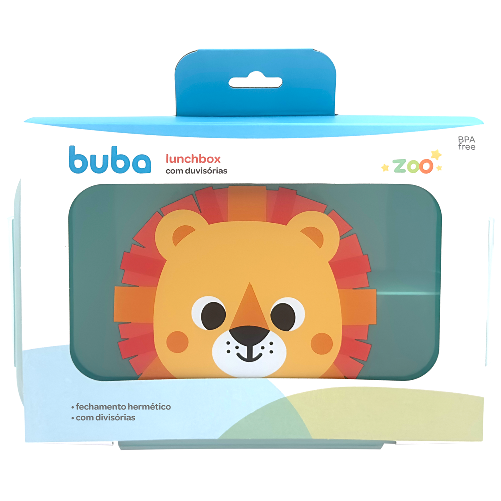 Lunchbox Pote com Divisórias Buba Zoo Leão Marmitinha