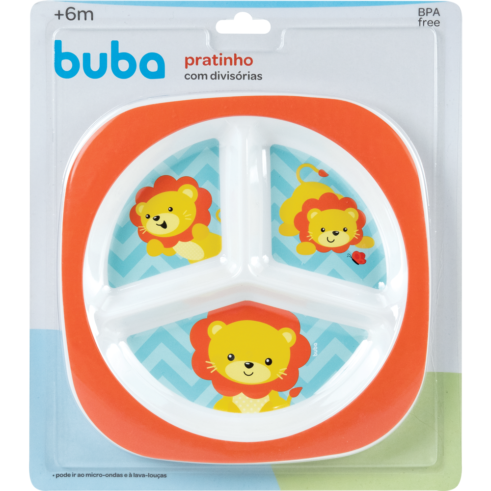 Prato Buba com Divisória Animal Fun Leão