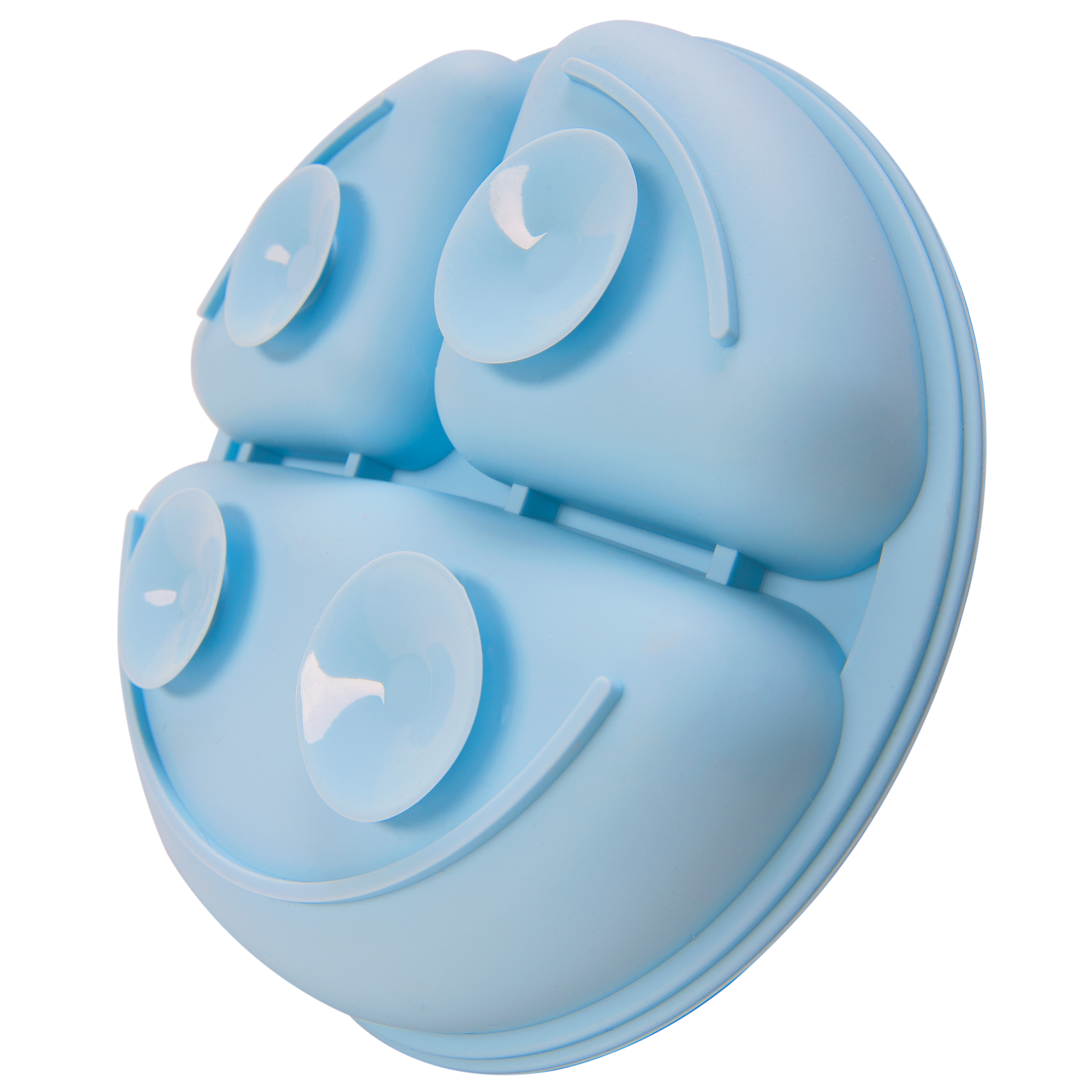 Prato Silicone com Ventosas e Divisórias Buba Azul
