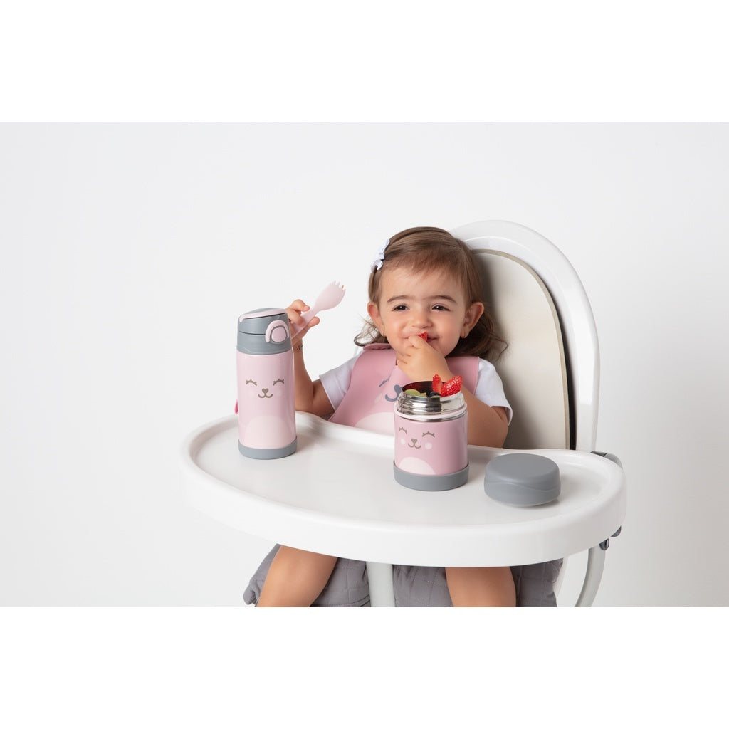 Pote Térmico Infantil Buba para Alimentação Papinha, Frutas De Inox Buba Alumínio Rosa