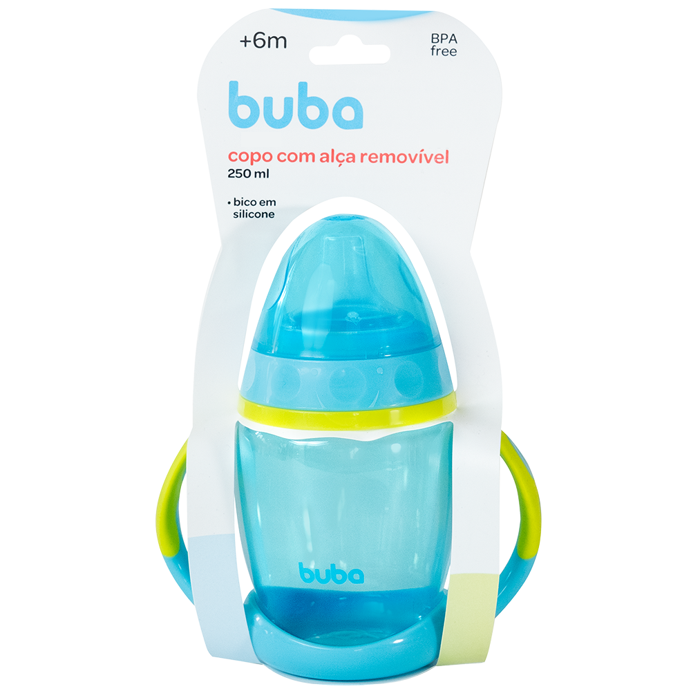 Copo Treinamento Bico de Silicone Buba Azul