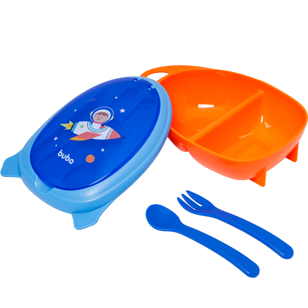 Kit Refeição Marmitinha com Talheres Astronauta Buba