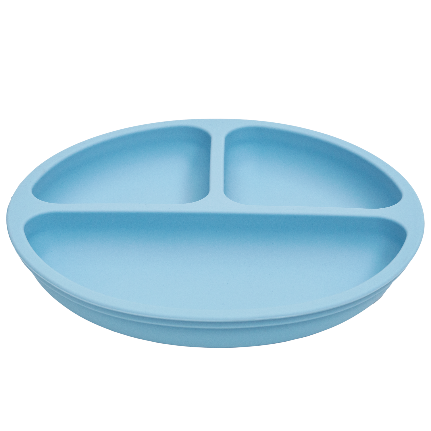 Prato Silicone com Ventosas e Divisórias Buba Azul