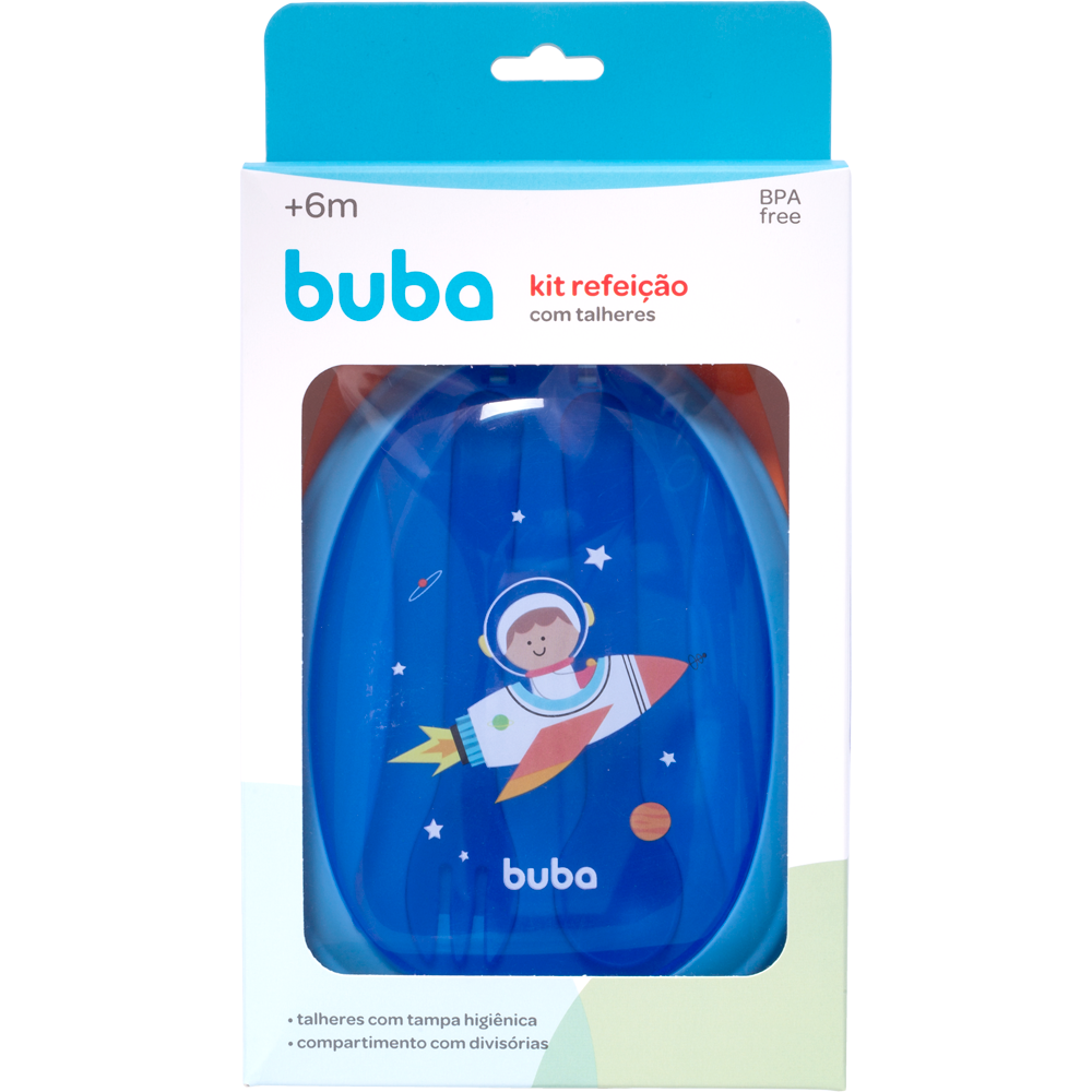Kit Refeição Marmitinha com Talheres Astronauta Buba