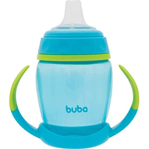 Kit Alimentação Buba com Prato de Urso Infantil com Divisórias + Copo de treinamento com Bico de Silicone + Kit Colheres Termossensíveis