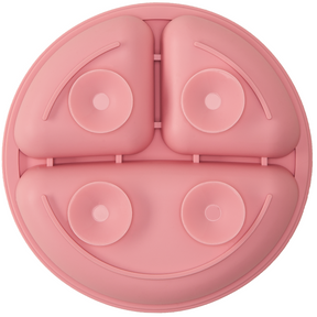 Prato Silicone com Ventosas e Divisórias Buba Rosa