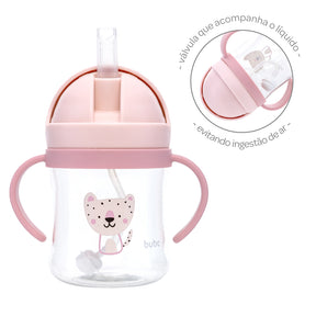 Copo Canudo e Válvula Anticólica Buba Oncinha Rosa