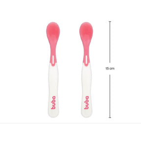 Kit Refeição/Introdução Alimentar bebê Buba (prato divisória, babador pega migalhas Gumy, 2 colheres termossensíveis, co