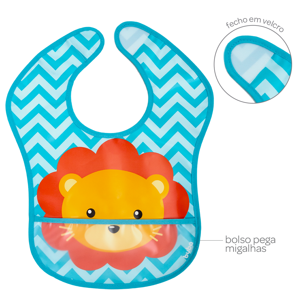 Babador Impermeável Animal Fun Leão Buba