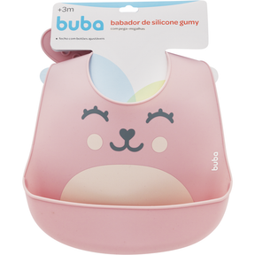 Babador de Silicone Buba Rosa