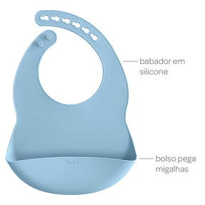 Kit Refeição em Silicone Buba Azul