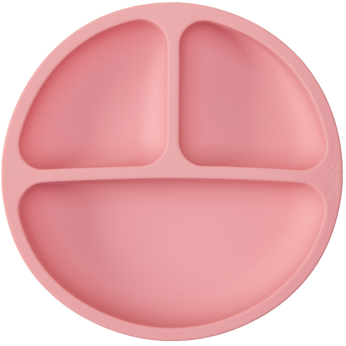 Prato Silicone com Ventosas e Divisórias Buba Rosa