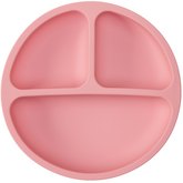 Prato Silicone com Ventosas e Divisórias Buba Rosa