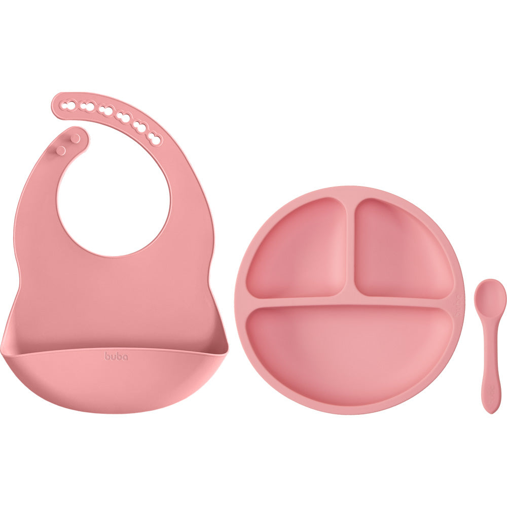 Kit Refeição em Silicone Buba Rosa