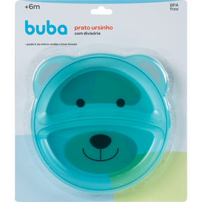 Prato Ursinho com Divisória Buba Azul