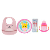 Kit Introdução Alimentar Buba com Prato Raso, Babador de Silicone, Colheres Termossensíveis e Copo de Treinamento