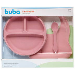 Kit Refeição em Silicone Buba Rosa