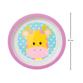 Kit Introdução Alimentar Buba com Prato Raso, Prato Fundo (bowl), Babador Impermeável animal fun, kit Colher Termossenss