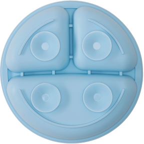 Prato Silicone com Ventosas e Divisórias Buba Azul