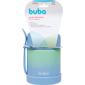 Pote Térmico com Colher Buba Degradê Azul
