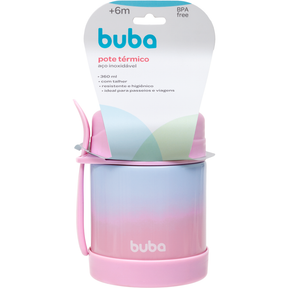 Pote Térmico com Colher Buba Degradê Rosa
