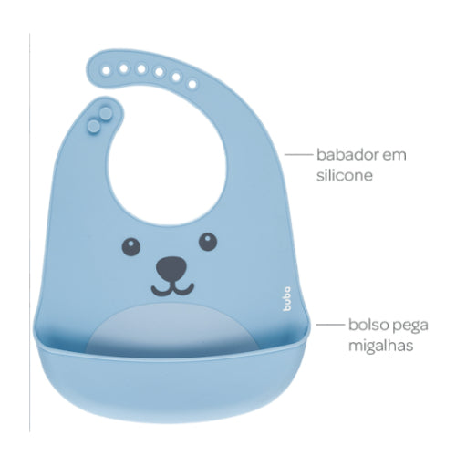 Babador de Silicone Buba Azul