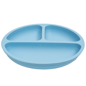 Prato Silicone com Ventosas e Divisórias Buba Azul