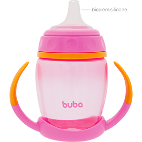 Copo Treinamento Bico de Silicone Buba Rosa